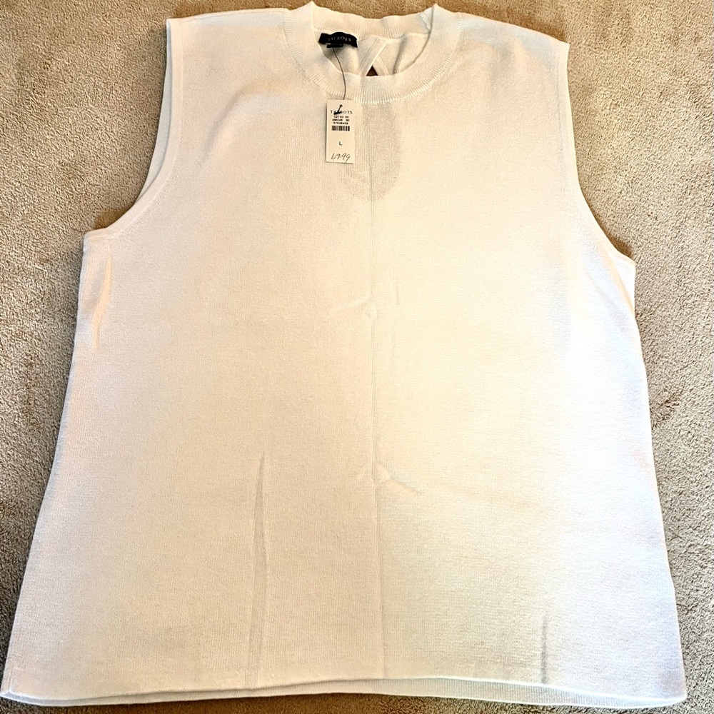 Talbots Classic White Knit Tank